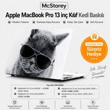 McStorey MacBook Pro 13 Kedi Desenli Kılıf A1706 A1708 A1989 A2159 A2251 A2289 A2338 M1 M2 Uyumlu TPU Sert Kılıf İnce Hafif Koruyucu Kapak Füme