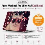 McStorey MacBook Pro 13 Kedi Desenli Kılıf A1706 A1708 A1989 A2159 A2251 A2289 A2338 M1 M2 Uyumlu TPU Sert Kılıf İnce Hafif Koruyucu Kapak Pembe