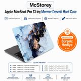 McStorey MacBook Pro 13 Mermer Desenli Kılıf A1706 A1708 A1989 A2159 A2251 A2289 A2338 M1 M2 Uyumlu Baskılı Kristal Sert Kılıf Koruyucu Kapak Gri