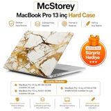 McStorey MacBook Pro 13 Mermer Desenli Kılıf A1706 A1708 A1989 A2159 A2251 A2289 A2338 M1 M2 Uyumlu Baskılı Sert Kılıf İnce Hafif TPU Koruyucu Kapak Sarı