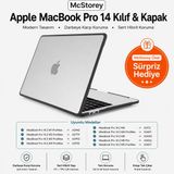 McStorey MacBook Pro 14.2 İnç Kılıf A2442 A2779 A2918 A2992 A3112 A3401 A3185 A3434 A3426 A3427 Uyumlu Shockproof Rugged Hard Case TPU Bumper Darbe Korumalı Hibrit Sert Kapak Şeffaf