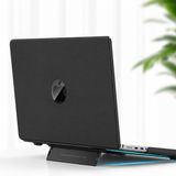 McStorey MacBook Pro 14.2 İnç Kılıf A2442 A2779 A2918 A2992 A3112 A3401 A3185 A3434 A3426 A3427 Uyumlu Standlı Mat Sert Kapak Hard Case Ergonomik Yükseltici Siyah