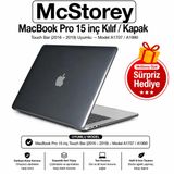 McStorey MacBook Pro 15 Kristal Şeffaf Kılıf A1707 A1990 Uyumlu Parlak Sert TPU Kılıf İnce Hafif Koruyucu Kapak 2016-2019 Siyah