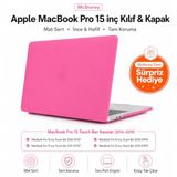 McStorey MacBook Pro 15 Mat Kılıf A1707 A1990 Uyumlu Sert TPU Kılıf İnce Hafif Koruyucu Kapak 2016-2019 Pembe