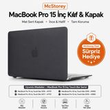 McStorey MacBook Pro 15 Mat Kılıf A1707 A1990 Uyumlu Sert TPU Kılıf İnce Hafif Koruyucu Kapak 2016-2019 Şeffaf Siyah