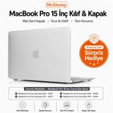 McStorey MacBook Pro 15 Mat Kılıf A1707 A1990 Uyumlu Sert TPU Kılıf İnce Hafif Koruyucu Kapak 2016-2019 Şeffaf
