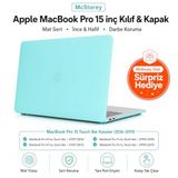 McStorey MacBook Pro 15 Mat Kılıf A1707 A1990 Uyumlu Sert TPU Kılıf İnce Hafif Koruyucu Kapak 2016-2019 Turkuaz