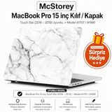 McStorey MacBook Pro 15 Mermer Desenli Kılıf A1707 A1990 Uyumlu Baskılı Sert Kılıf İnce Hafif Koruyucu Kapak R-08