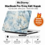 McStorey MacBook Pro 15 Mermer Desenli Kılıf A1707 A1990 Uyumlu Baskılı Sert Kılıf İnce Hafif Koruyucu Kapak R-34