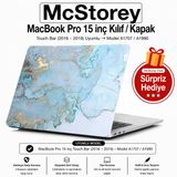 McStorey MacBook Pro 15 Mermer Desenli Kılıf A1707 A1990 Uyumlu Baskılı Sert Kılıf İnce Hafif Koruyucu Kapak R-38