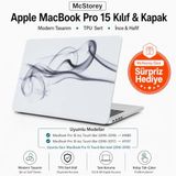 McStorey MacBook Pro 15 Renkli Desenli Kılıf A1707 A1990 Uyumlu Baskılı Sert Kılıf İnce Hafif Koruyucu Kapak Gri