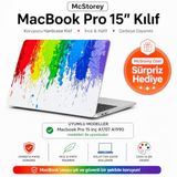 McStorey MacBook Pro 15 Renkli Desenli Kılıf A1707 A1990 Uyumlu Baskılı Sert Kılıf İnce Hafif Koruyucu Kapak Karışık