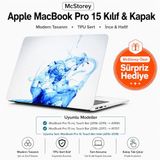 McStorey MacBook Pro 15 Renkli Desenli Kılıf A1707 A1990 Uyumlu Baskılı Sert Kılıf İnce Hafif Koruyucu Kapak Mavi