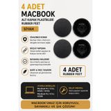 McStorey MacBook Pro A1425 A1502 A1398 uyumlu alt kapak rubber feet 4 adet kauçuk ayak seti kaydırmaz yüzey kolay montaj titreşim önleyici uzun ömürlü yedek parça Siyah