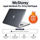 McStorey MacBook Pro A2141 Uyumlu Kristal TPU Sert Kılıf 16 inç 2019 Touch Bar Şeffaf Koruma Koruma Siyah