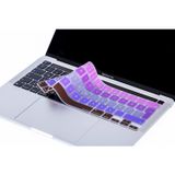 McStorey Macbook Pro Klavye Kılıfı 13inç M1-M2 Türkçe Q Baskı A2338 2289 2251 A2141 ile Uyumlu Ombre - Pembe - Mavi