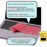 McStorey Macbook Pro Klavye Kılıfı 13inç M1-M2 US-TR A2338 2289 2251 A2141 ile Uyumlu - Pembe