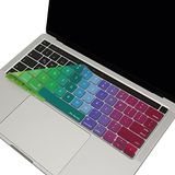 McStorey MacBook Pro Klavye Koruyucu US İngilizce Düzen Silikon Keyboard Cover Touch Bar 13-15 İnç Uyumlu A1706 A1989 A2159 A1707 A1990 | Amerikan Düz Enter ANSI Pembe Yeşil