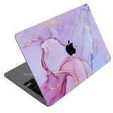 McStorey Macbook Pro M1-M2 Kılıf A2338 ile Uyumlu Koruyucu Sticker Laptop Kaplama Marble14 Lila
