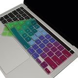 McStorey MacBook Pro US English Klavye Koruyucu ANSI Düz Enter A2338 M1 M2 A2251 A2289 A2141 Uyumlu Silikon Keyboard Cover Touch Bar Pembe Yeşil