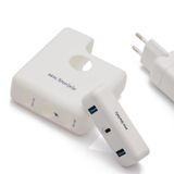 McStorey MacBook Şarj Adaptörü Silikon Kılıf + 3'ü 1 Arada USB-C Hub | 87W A1719, 96W A2166 Uyumlu | 2x USB 3.0 + USB-C | MacBook Pro