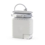 McStorey MacBook Şarj Aleti Kılıfı PVC Sert Kapak + Kablo Düzenleyici | 45W A1374/A1436 MagSafe 1-2, 70W A2520 USB-C Uyumlu | Air 11/13.3 ve Pro 14.2 Şeffaf