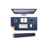 Mcstorey Mouse Pad Deri Çift Taraflı 60x30cm Kaymaz ve Su Geçirmez Masaüstü Mat Lacivert