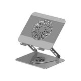 McStorey Premium Alüminyum Laptop Standı, Çıkarılabilir Manyetik Harici Fanlı, 360° Döner Ayarlanabilir Ergonomik Notebook ve MacBook Standı, Aktif Soğutmalı Laptop Yükseltici, 10-17 İnç Gri