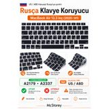 Mcstorey Rusça Klavye Koruyucu Macbook Air M1 Kılıf 13inç 2020 (M1 AİR 13") A2179 A2337 (US-ABD) Ile Uyumlu