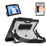 McStorey Surface Pro 9/10/11 13 İnç Surface Pro Copilot+ Pc Rugged Kılıf – 360° Stand, El Kayışı, Omuz Askısı, Darbe Emici Koruma Şeffaf Arka Darbe Emici Standlı Stylus Kalem Tutucu Koruyucu Siyah