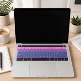 McStorey Türkçe Q Keyboard Cover MacBook Pro Touch Bar 13 inç 15 inç Uyumlu A1706 A1989 A2159 A1707 A1990 | US ANSI Amerikan Düz Enter Silikon Klavye Koruyucu Pembe Mavi