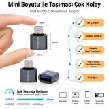 McStorey USB-C USB 3.0 Dönüştürücü | 5Gbps Veri Aktarımı | MacBook, iPad Pro ve USB-C Destekli Cihazlar için Type-C USB Adaptör Gri