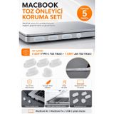 McStorey USB-C ve 3.5 mm Jack Toz Tıkacı Seti – Telefon Tablet Laptop Port Koruyucu, 4× Type-C + 1× Kulaklık, Toz Su Oksit Önleyici Silikon Kapak Şeffaf