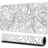 McStorey XXL Oyuncu Mouse Pad 90x40 cm 3mm Dikişli Kaymaz Taban Büyük Gaming Mouse Pad Desk Mat Dünya Haritası Topografik Tasarım EXPLORER Collection - Beyaz