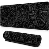 McStorey Xxl Oyuncu Mouse Pad 90X40 cm 3mm Dikişli Kaymaz Taban Büyük Gaming Mouse Pad Desk Mat Dünya Haritası Topografik Tasarım Explorer Collection - Siyah