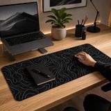 McStorey XXL Oyuncu Mouse Pad 90x40 cm 3mm Dikişli Kaymaz Taban Büyük Gaming Mouse Pad Desk Mat Dünya Haritası Topografik Tasarım EXPLORER Collection