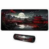 McStorey ZEN XXL Mouse Pad 90x40 cm, Büyük Masa Matı, 3 mm Dikişli Kenar, Kaymaz Kauçuk Taban, Gaming Mousepad – Crimson Temple