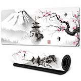 McStorey ZEN XXL Mouse Pad 90x40 cm, Büyük Masa Matı, 3 mm Dikişli Kenar, Kaymaz Kauçuk Taban, Gaming Mousepad – Fuji Sakura