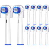 Mcuy Bitvae R2 için Yedek Diş Fırçası Başlıkları - Oral B Braun Pro 500/1000/1500/3000/5000/7000/7500/8000 Serisi, Beyaz, 10'lu Paket ile Uyumlu Döner Elektrikli Fırça Başlıkları