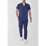 MCZ GİYİM Lacivert Renk Krep Kumaş Slim Fit Erkek Pantolon - Gömlek Alt Üst Takım
