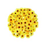 MD Aspiz Flowers 100 Adet Yapay Lüx Papatya Kafası (4CM)_ Dekoratif Ayçiçeği Gelin Buketi Saksısız Mini Yaprak Yıldız