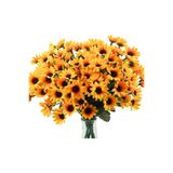 MD Aspiz Flowers 12 Demet Yapay Lüx Ayçiçeği Demeti 6Li ( SAKSISIZ ) Ayçiçek Buketi Büyük papatya Sunflower Ay Gelin