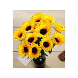 MD Aspiz Flowers 2 Adet Yapay Lüx Ayçiçeği Demeti 6Li (SAKSISIZ) Aranjmanlı Ay Buketi Büyük papatya Sarmaşık Gelin