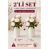 MD Aspiz Flowers 2 Demet Yapay Çiçek 5li Lüks krem Şakayık Demeti 30cm ( Saksısız ) Bitki Gelin Buketi vazo isteme nişan