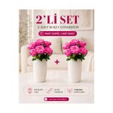 MD Aspiz Flowers 2 Demet Yapay Çiçek 7Li Lüx Pembe Kadife Gül Demeti ( Saksısız ) Dekoratif Bitki Gelin Buketi