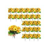 MD Aspiz Flowers 24 Adet Yapay Lüx Ayçiçeği Demeti 7li (SAKSISIZ) Aranjmanlı Ay Buketi Büyük Papatya Sarmaşık Gelin