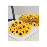 MD Aspiz Flowers 98 Adet Yapay Lüx Papatya Kafası (4Cm)_ Dekoratif Ayçiçeği Gelin buketi Saksısız mini Yaprak yıldız