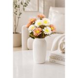 MD Aspiz Flowers Yapay Çiçek 10lu Lüks kahverengi Gerbera Demeti 40 Cm ( Saksısız ) Bitki Gelin Buketi papatya çelenk