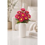 MD Aspiz Flowers Yapay Çiçek 10lu Lüks Kırmızı Gerbera Demeti 40 Cm ( Saksısız ) Bitki Gelin Buketi papatya çelenk