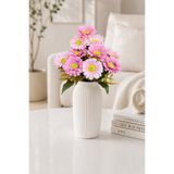 MD Aspiz Flowers Yapay Çiçek 10lu Lüks mor lila Gerbera Demeti 40 Cm ( Saksısız ) Bitki Gelin Buketi papatya çelenk